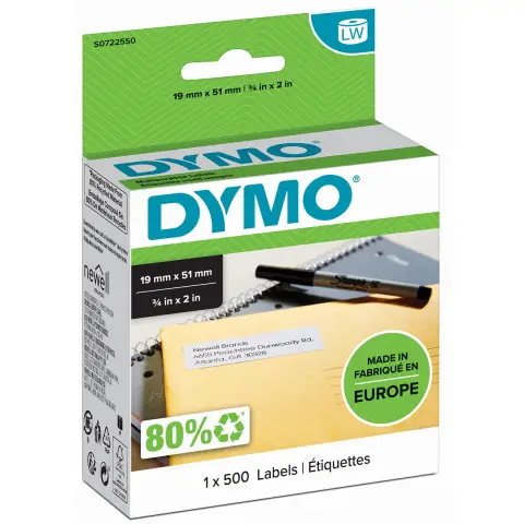 Etykiety 11355 / S0722550 do drukarek Dymo - Biała, papierowa - 51x19mm
